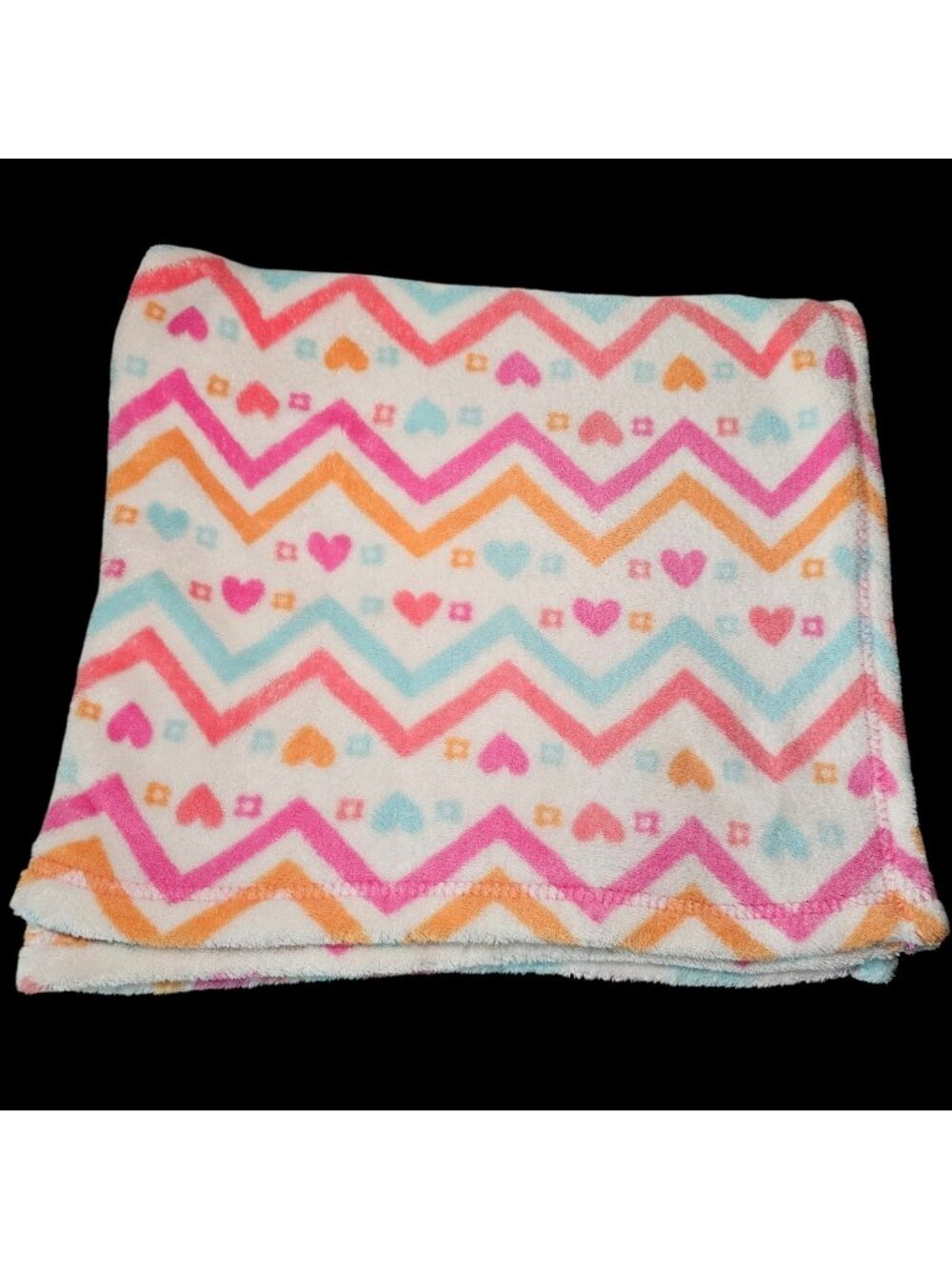 Baby Gear Plush Baby Girls Blanket Hearts Tribal Chevron Zigzag 30 X 40